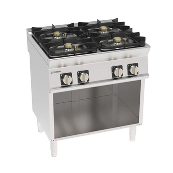 Kuchnia gastronomiczna gazowa super 4-palnikowa z podstawą otwartą | TECNOINOX 713201