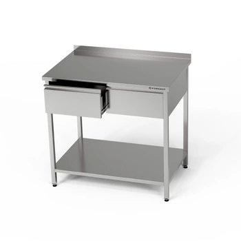 Stół roboczy nierdzewny z szufladami i półką dolną 80x70x85 cm | FORGAST
