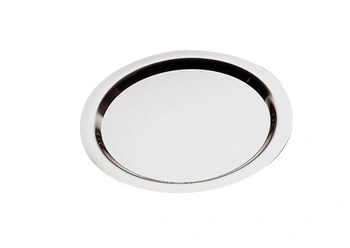 Taca FINESSE owalna, z gładkim rantem, ze stali nierdzewnej, 48x48x2 cm | APS 1348