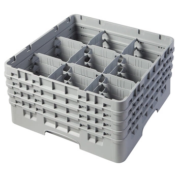 Kosz do szkła 9 przegródek - 50x50cm, szary | CAMBRO 9S800/151