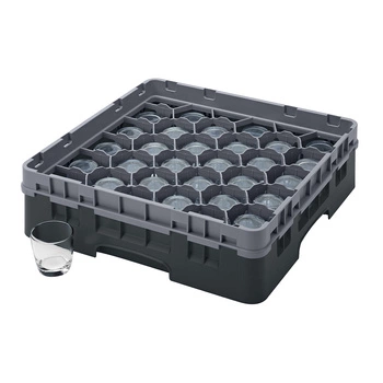 Kosz do szkła 30 przegródek - 50x50cm, czarny | CAMBRO 30S318/110