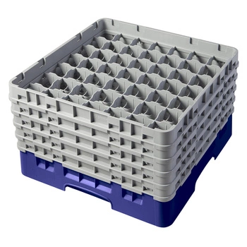 Kosz do szkła 49 przegródek - 50x50 cm, niebieski | CAMBRO 49S958/186