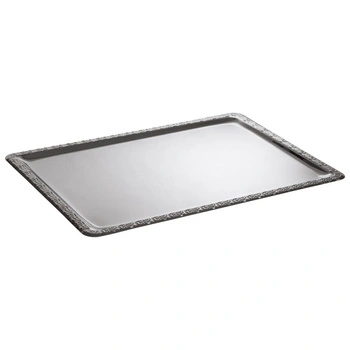Taca SCHÖNER ESSEN, z ozdobnym rantem, ze stali nierdzewnej, 63.5x44.5x2 cm | APS 384