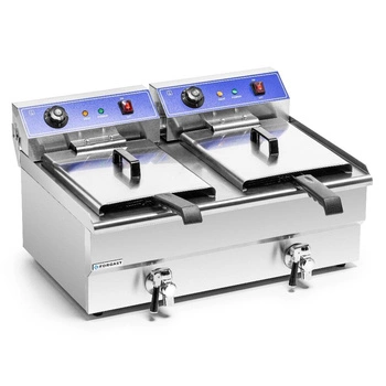 Frytownica elektryczna 2-komorwa 2x16l z kranem spustowym, zimna strefa,10 kW, 230 V | FORGAST FG09016