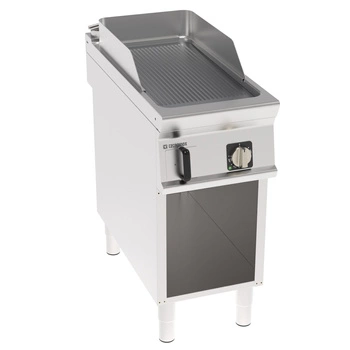 Płyta grillowa elektryczna, ryflowana, chromowana, szczotkowana, na podstawie otwartej 40 cm, T-90 | TECNOINOX 316277