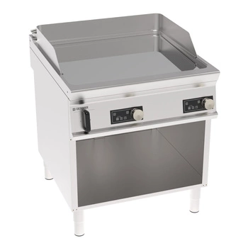 Płyta grillowa elektryczna, sterowana elektronicznie, gładka, chromowana, na podstawie otwartej, 80 cm, T-90 | TECNOINOX 316284