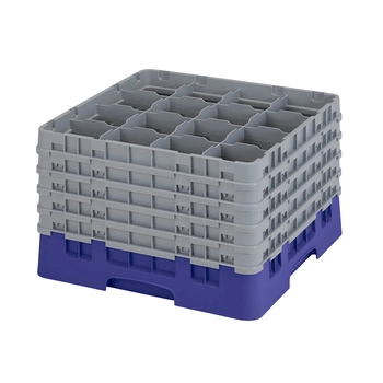 Kosz do szkła 16 przegródek - 50x50 cm, niebieski | CAMBRO 16S1058/186