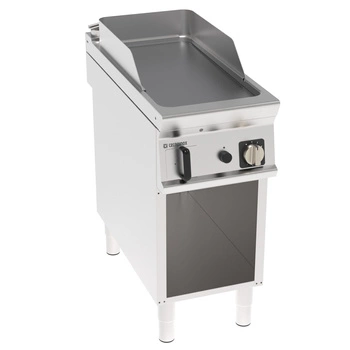 Płyta grillowa gazowa ryflowana, chromowana, szczotkowana, na szafce otwartej, 40 cm | TECNOINOX 313258