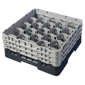 Kosz do szkła 20 przegródek - 50x50cm, czarny | CAMBRO 20S738/110