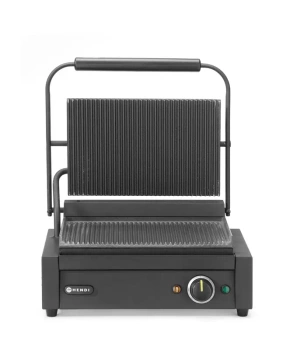 Grill kontaktowy pojedynczy, ryflowane płyty, 34x23.5 cm, 2200 W, 230 V | HENDI 263617