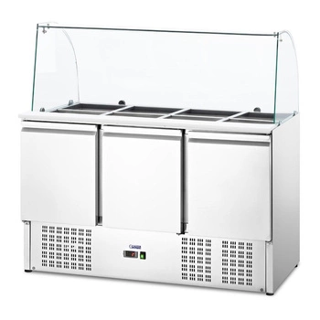 Stół chłodniczy sałatkowy 3-drzwiowy z nadstawką | ROYAL CATERING 10012303