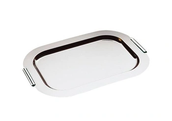 Taca FINESSE, z uchwytem z mosiądzu, ze stali nierdzewnej, 44x31x2 cm | APS 1712