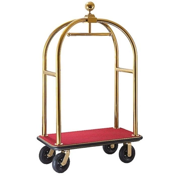 Wózek bagażowy z pozłacanej stali, 110x61 cm | CONTACTO 1652/115