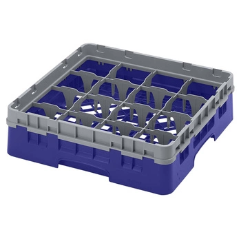 Kosz do szkła 16 przegródek - 50x50cm, niebieski | CAMBRO 16S318/186