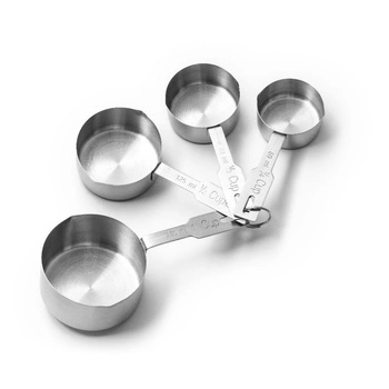 Zestaw miarek ze stali nierdzewnej, kubek miarka 60/80/125/250 ml | FORGAST FG11045