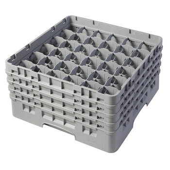 Kosz do szkła 36 przegródek - 50x50 cm, szary | CAMBRO 36S800/151
