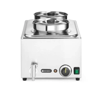 Bemar HENDI Ranger + 2x pojemnik 4L z pokrywką, 8L, 220-240V/1000W, 60.4x33.2x(H)31.5 cm z kranem spustowym + 3 x GN 1/3 | HENDI 201473