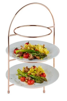 Stojak do serwowania na 3 talerze, miedziany, 29x19.5x43 cm | APS 33211