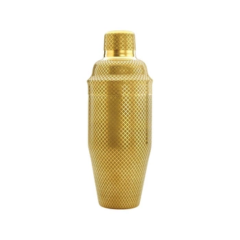 Shaker barmański 3-częściowy w stylu japońskim Diamond Lettice, kolor: złoty 700 ml | BARFLY M37205GD