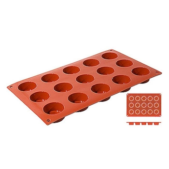Forma do pieczenia silikonowa Mini-Cylinder, 15 otworów o średnicy 4 cm | CONTACTO 6635/415