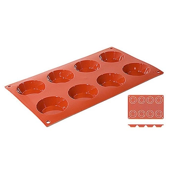 Forma do pieczenia silikonowa Tortelett, 8 otworów o średnicy 6 cm | CONTACTO 6632/068