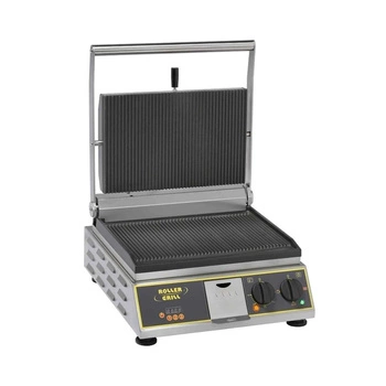 Grill kontaktowy Panini z timerem, ryflowane płyty, 36x24 cm, 230 V | ROLLER GRILL PREMIUM