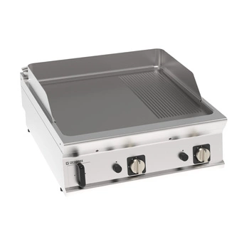 Płyta grillowa gazowa 2/3 gładka, 1/3 ryflowana, nastawna 80 cm | TECNOINOX 313244