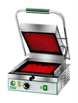 Grill kontaktowy pojedynczy z ceramicznymi płytami gładkimi, 27x30 cm, 1.7 kW, 230 V | FIMAR PV27LL