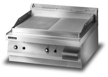 Płyta grillowa gazowa, 1/2 ryflowana, 2 - strefowa, nastawna, 8 kW | LOZAMET LGG625