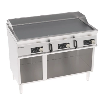 Płyta grillowa elektryczna, sterowanie elektroniczne, gładka, chromowana, szczotkowana, na podstawie otwartej, 120 cm, 400V Tecno74 | TECNOINOX 716249