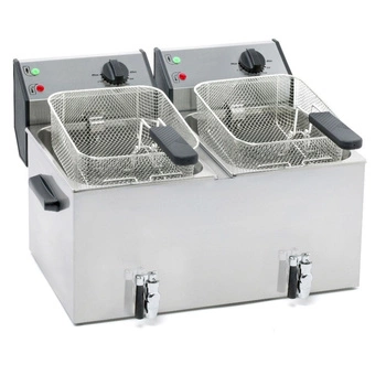 Frytownica elektryczna 2-komorowa z kranem, 2x8 l, zimna strefa | ROLLER GRILL FD80DR