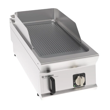 Płyta grillowa elektryczna, ryflowana, chromowana, szczotkowana, nastawna 40 cm, T-90 | TECNOINOX 316273