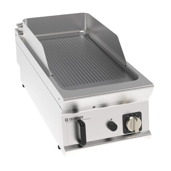 Płyta grillowa gazowa ryflowana, chromowana, szczotkowana, nastawna 40 cm | TECNOINOX 313254