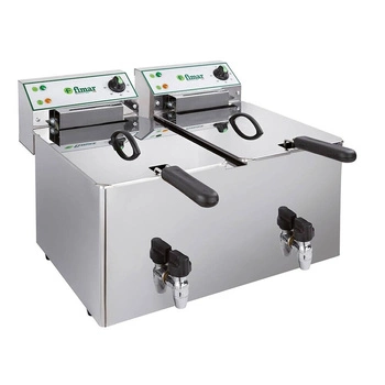 Frytownica elektryczna 2-komorowa z kranem, 2x10 l, 12 kW, 400 V | FIMAR FR1010RN