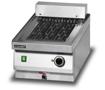 Grill wodny z rusztem żeliwnym, elektryczny, nastawny, 40x65x27 cm, 4.5 kW | LOZAMET LER400