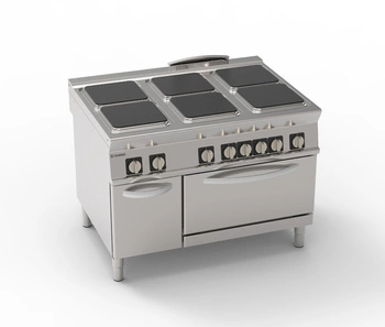 Kuchnia gastronomiczna elektryczna z piekarnikiem elektrycznym, 6 pól kwadratowych 30x30 cm, 24 + 5.3 kW | TECNOINOX 316039