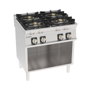 Kuchnia gastronomiczna gazowa 4-palnikowa z podstawą otwartą | TECNOINOX 713200