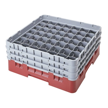 Kosz do szkła 49 przegródek - 50x50 cm, żurawinowy | CAMBRO 49S638/416