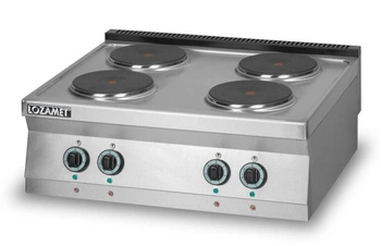 Kuchnia gastronomiczna elektryczna 4-płytowa nastawna, pola grzewcze okrągłe, 80x70x28 cm, 10,4 kW  | LOZAMET L700.KEO4