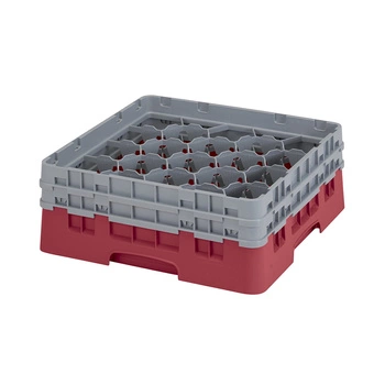 Kosz do szkła 20 przegródek - 50x50cm, żurawinowy | CAMBRO 20S434/416