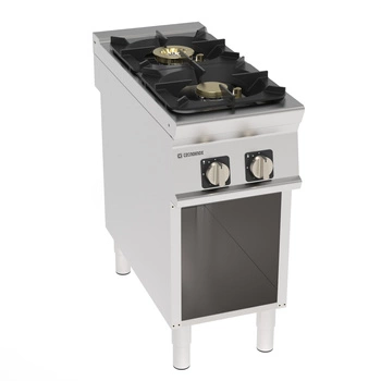 Kuchnia gastronomiczna gazowa 2-palnikowa z żeliwnym rusztem, na szafce otwartej, 40 cm , wersja high power | TECNOINOX 313266