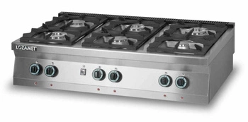 Kuchnia gazowa, 6 palników, 120x70x28 cm, 36 kW | LOZAMET L700.KG6