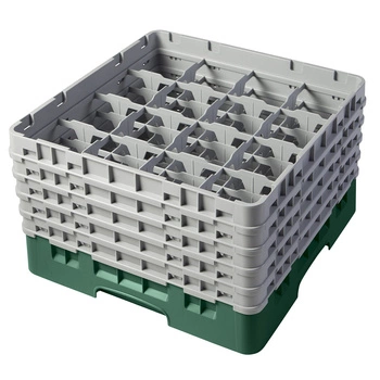 Kosz do szkła 16 przegródek - 50x50cm, zielony | CAMBRO 16S958/119