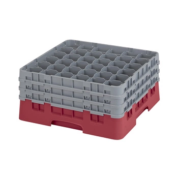 Kosz do szkła 36 przegródek - 50x50 cm, żurawinowy | CAMBRO 36S738/416