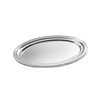 Taca bankietowa CLASSIC owalna, ze stali nierdzewnej, 46x34.5x1.5 cm | APS 398