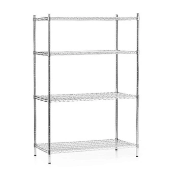 Regał magazynowy ze stali chromowanej, 4 półki, 106x61x180 cm składany | FORGAST FG15137