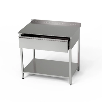 Stół roboczy nierdzewny z szufladą 60x60x85 cm | FORGAST