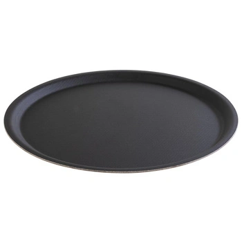 Taca HAPPY HOUR antypoślizgowa, czarna, średnica 38 cm | APS 511