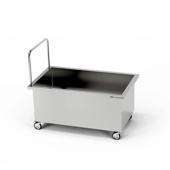 Basen 1-komorowy nierdzewny jezdny niski (gł. 30 cm) 110x70x85 cm | FORGAST