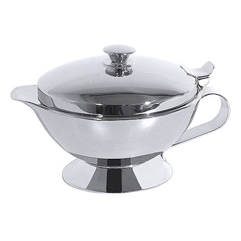 Sosjerka stalowa z pokrywką, 400 ml, wysokość 11,5 cm | CONTACTO 605/040